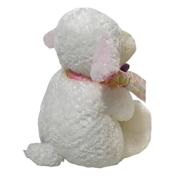 Gund Heads & Tales Plush Lamb Holding Purple Flower 12" White Easter Spring - Picture 3 of 4